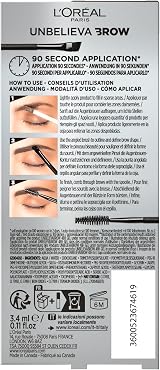 L'Oreal Paris UnbelievaBrow Gel Dark Brunette 108 Waterproof Eyebrow Gel view 4
