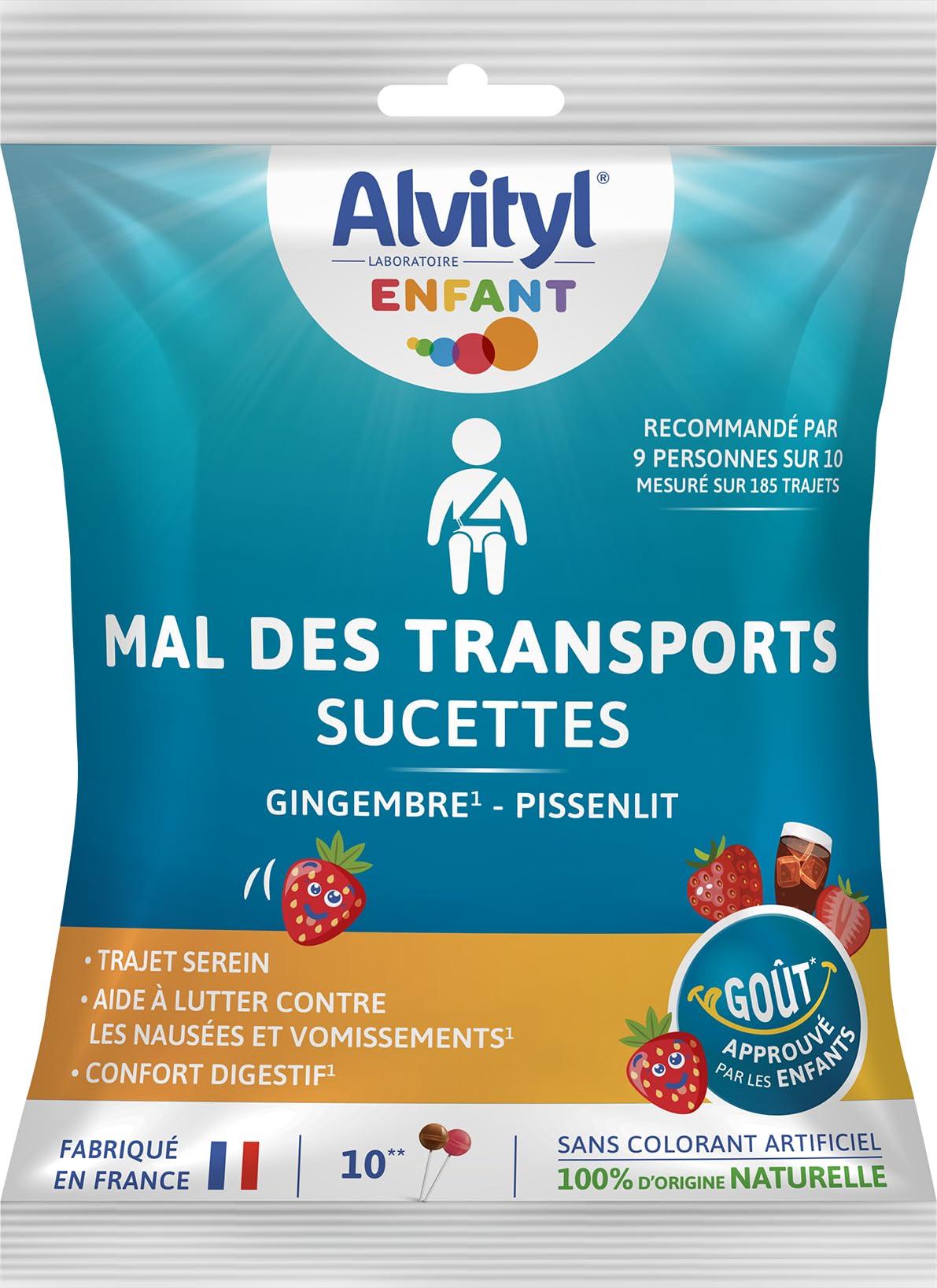 Alvityl Mal des Transports 10 sucettes