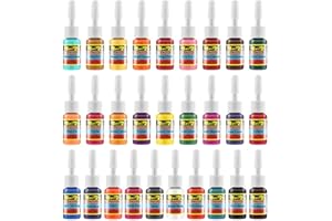 Solong Tattoo Ink Set 28 Colors Pigment Kit 1/6oz (5ml) Tattoo Supply Ink for Tattoo Kit TI1001-5-28