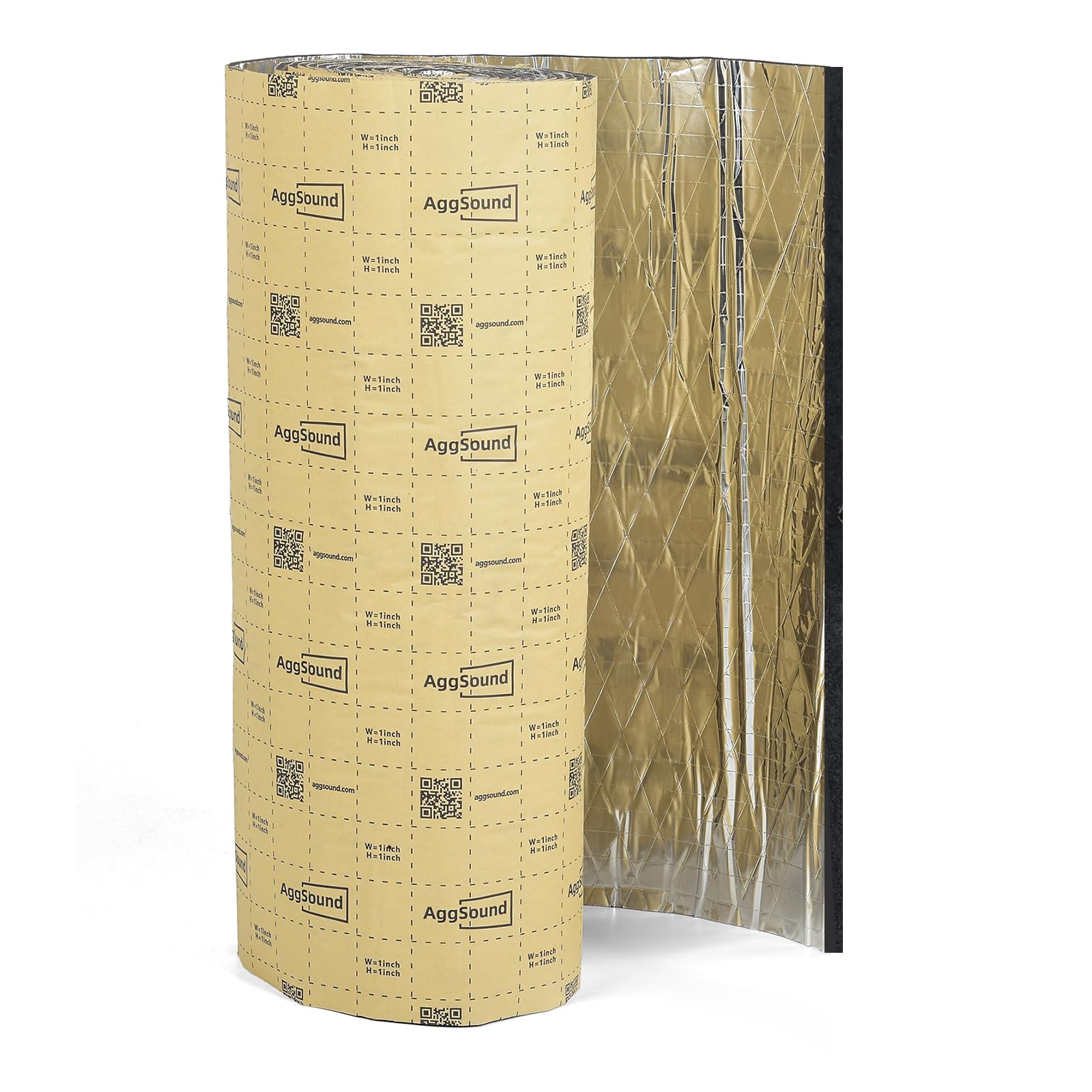 Photo 1 of AggSound 157mil 18sqft Car Sound Deadening Material - Aluminum Foil Foam Insulation Roll Sound Deadening Mat - Car Heat Shield Hood Insulation Sound Dampening Panels Sound Proof Foam Panels for Walls