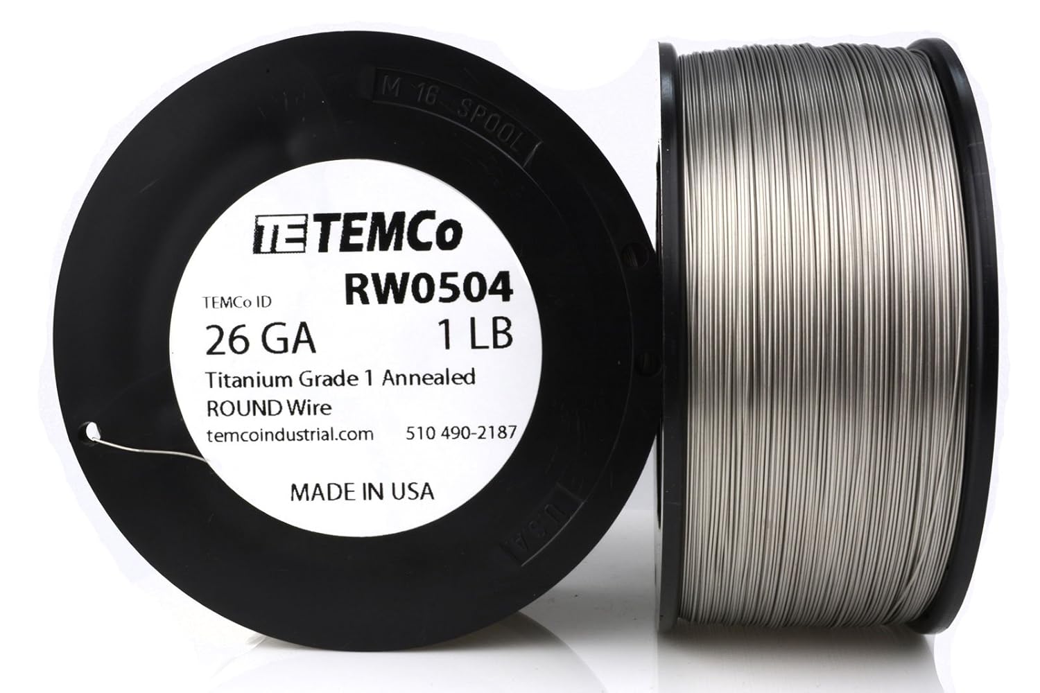 TEMCo Titanium Wire 26 Gauge 100 FT Surgical Grade 1 Resistance AWG ga