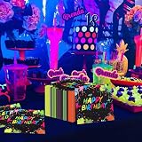 XJLANTTE 100Pcs Glow Party Napkins 13x13 Inch Neon Fluorescent Birthday view 6