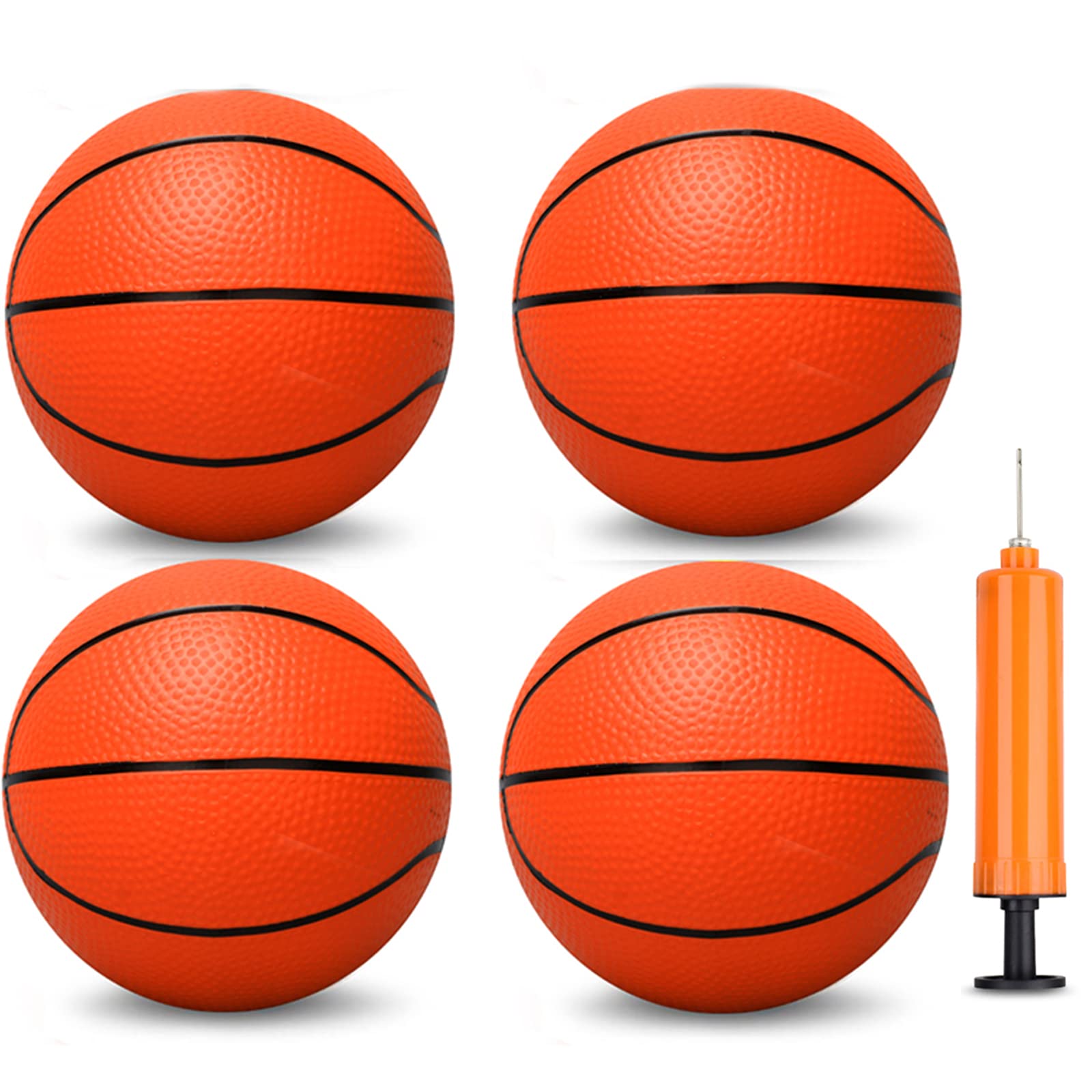 Anzmtosn Mini Kids Basketballs For Indoor Hoop, Pool Beach Balls 16CM, Bouncy Toddlers Balls Replacement, Sand Beach Toys for Outdoor, Sports Activity for School Playground Home Office 4 Pack — image 1