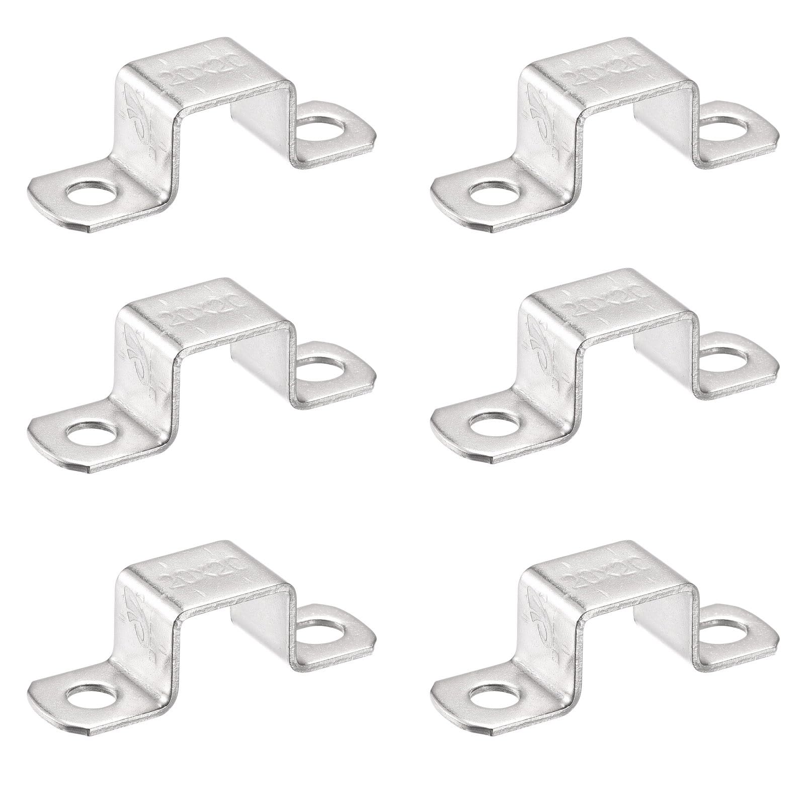 TOP-VIGOR 6Pcs U Shaped Connector Bracket 18 x 22mm 304 Stainless Steel for Door Closed Bar Holder Strut Channel and Fixing Tube Pipe Wire