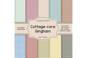 Cottage core Gingham scrapbook paper: Gingham-themed Scrapbooking Paper for Junk Journaling, Decorative Crafts, Origami, Coll