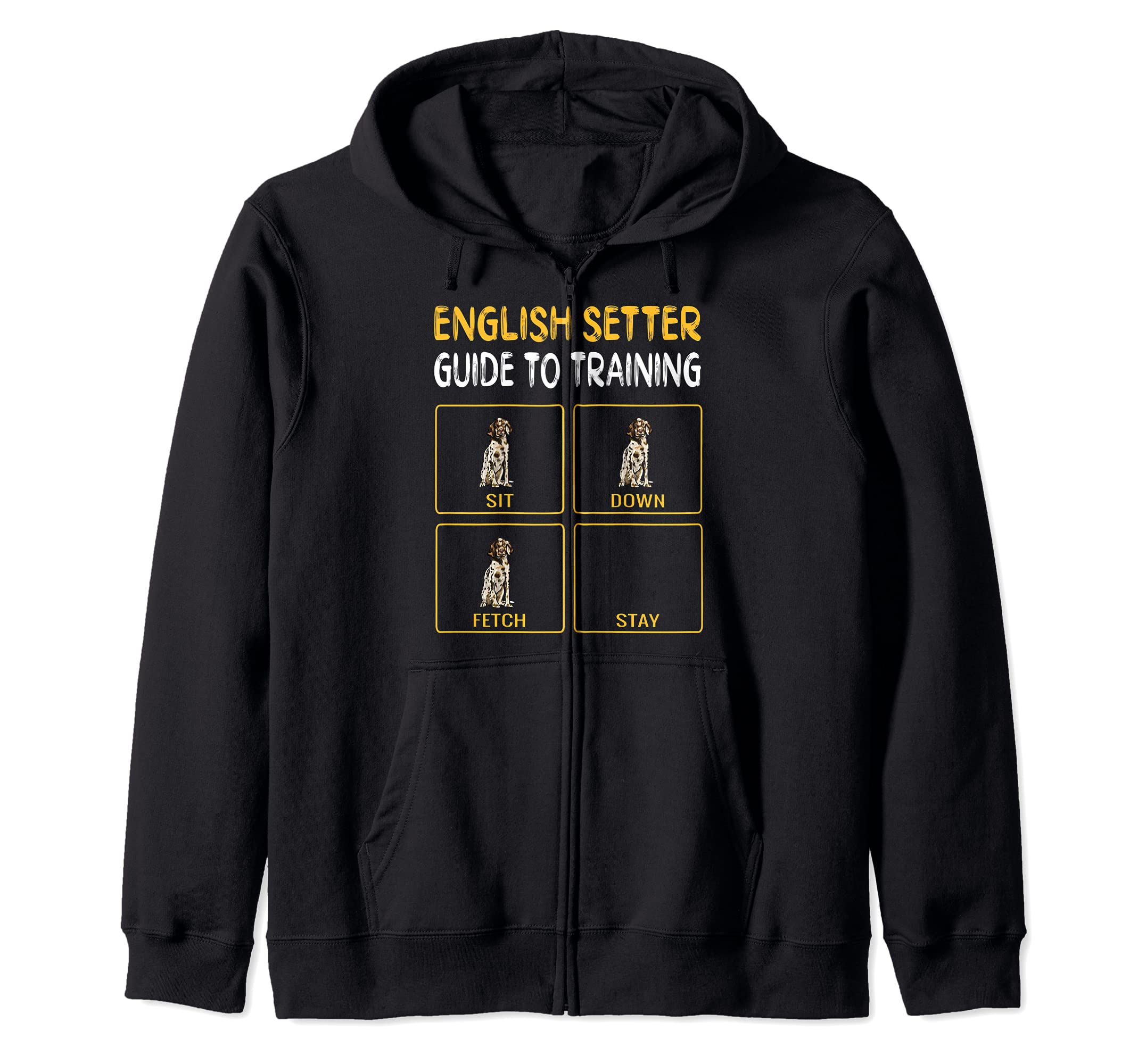 Funny English Setter Guide To Training Dog Obedience Trainer Zip Hoodie