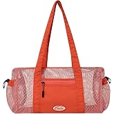 Logo Mesh Duffle Lightweight Shoulder Bag Red