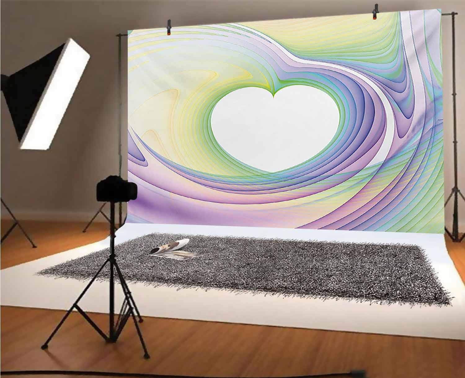 Spires 20x10 FT Vinyl Backdrop PhotographersAbstract Fractal Heart Figure Caught in Whirl Odd Fantasy Exotic Artwork Print Background for Baby Birthday Party Wedding Graduation Home Decoration
