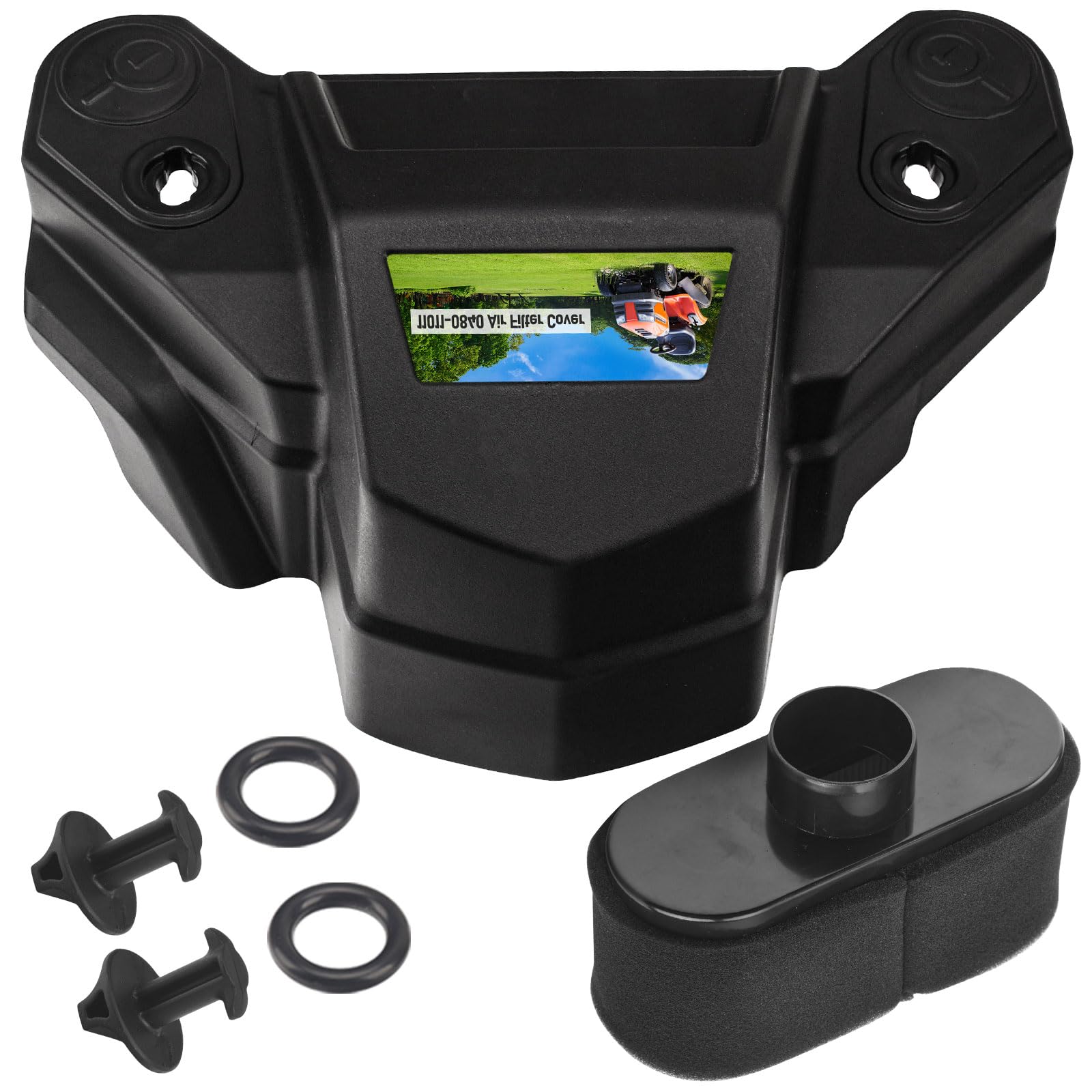 Photo 1 of 11011-0840 Air Filter Case kit With 11013-0752 (11013-7046) Filter 92210-1730 Cover Nuts & 92055-7025 O-Rings Compatible With Kawasaki FS730V Series Mowers