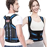 Posture Corrector for Women and Men - Adjustable Back Brace for Pain Relief - Enhances Posture and Provides Lumbar Support - Upper and Lower Back Straightener - Breathable Back Support (Black, Medium)