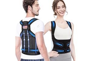 PEMEME Posture Corrector for Women and Men - Adjustable Back Brace for Pain Relief - Enhances Posture and Provides Lumbar Support - Upper and Lower Back Straightener - Breathable Back Support (Black, Medium)