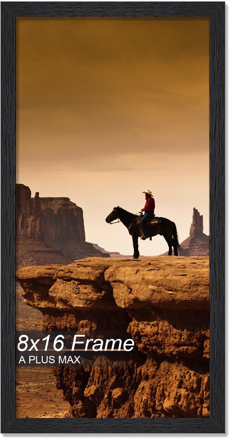 A PLUS MAX 8x16 Picture Frame, Black Engineered