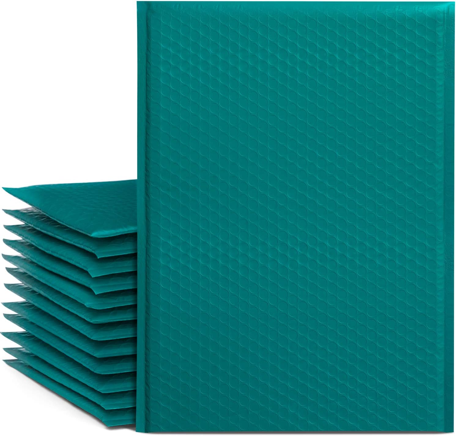 Fuxury #5 10.5x16 Inch Turquoise green Bubble Mailers Self Seal Padded Envelopes Pack of 25 : Office Products