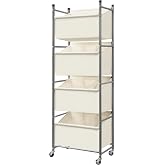 180L 4-Tier Vertical Laundry Hamper, Rolling Laundry Sorter with Wheels | Laundry Basket Organizer with 4 Removable Bags, Locking Wheels &amp; Space-Saving Design for Small Spaces, Dorms &amp; Laundry Rooms