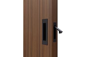 Dontay Sliding Pocket Door Handles, 304 Stainless Steel Non Locking Pocket Door Hardware, Recessed Flush Finger Pulls, Heavy Duty Edge Pull (1 Set, Matte Black, 4.72 Inch)