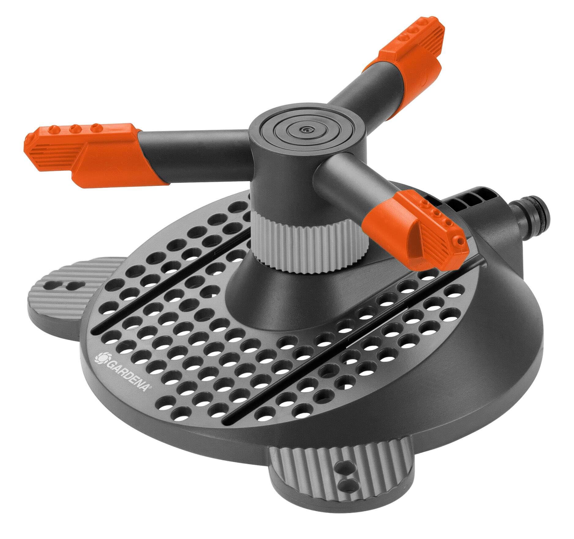 Gardena Classic Circular Sprinkler Samba: Lawn sprinkler for uniform watering with precision nozzle heads for areas of up to 250 m² with an integrated filter, maximum sprinkling range of 18m (2060-20)