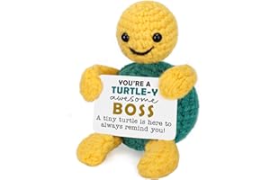 NEVERNERVE Christmas Boss Gifts, Funny White Elephant Turtle Boss Gifts for Women Men, Boss Lady Female Male from Employee Coworkers Birthday Gift for Supervisor Manager, Cute Handmade Crochet Turtle