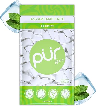 PUR Gum Sugar Free Chewing Gum 55 Pieces Mint Xylitol Vegan Gluten Free Keto
