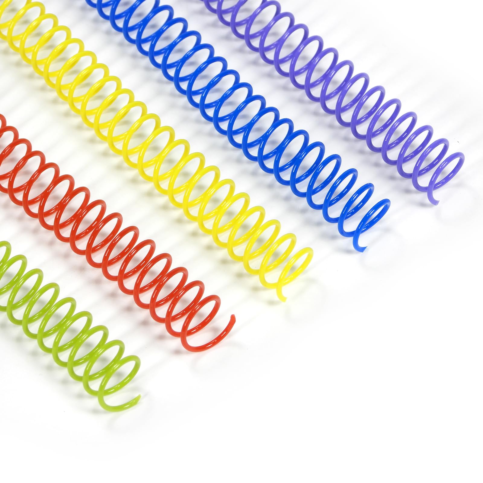 RAYSON Plastic Spiral Binding Coils, 80 Sheets, 3:1 Pitch, Multi-Coloured, A4, Pack of 100