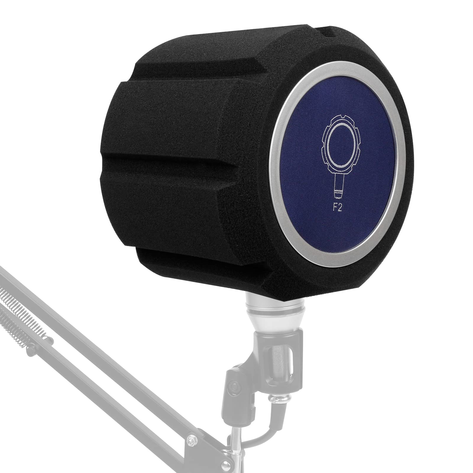 Michear F2 Pop Filter for Microphone Professional Recording Studio Equipment Vocal Booth High Density Absorbent Soundproof Foam Mic Cover Foam Windscreen for Most Mic