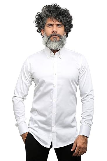 white slim fit formal shirt