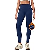 IUGA Women's Fleece Lined Leggings with Pockets Winter Warm Thermal Leggings for Women High Waisted Yoga Pants