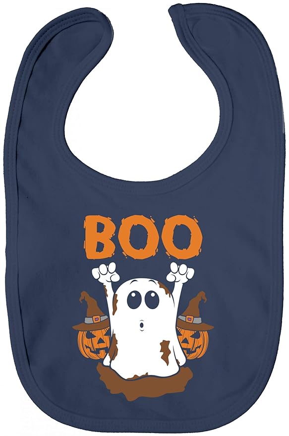 Partner Gruppen Ghost Lätzchen Baumwolle Baby Bib Jungen Mädchen Halloween Boo, Größe: onesize,Nautical Navy