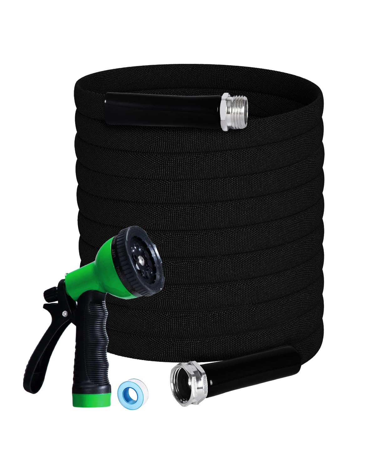 Photo 1 of 100FT Heavy Duty 3/4" Garden Hose with 10-Pattern Sprayer - Triple Layer Anti-Burst, 400PSI Pressure Resistant, Aluminum Fittings, All-Season Flexible Hose for Outdoor Watering