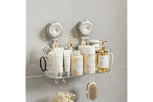 Shower Caddy, Hanging Suction Cup, Detachable and Reusable, Strong Load-bearing Capacity, Suitable for Bathrooms, Kitchens, B