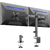 VIVO Dual Monitor Desk Mount, Heavy Duty Fully Adjustable Steel Stand, Holds 2 Computer Screens up to 24 inches and Max 22lbs