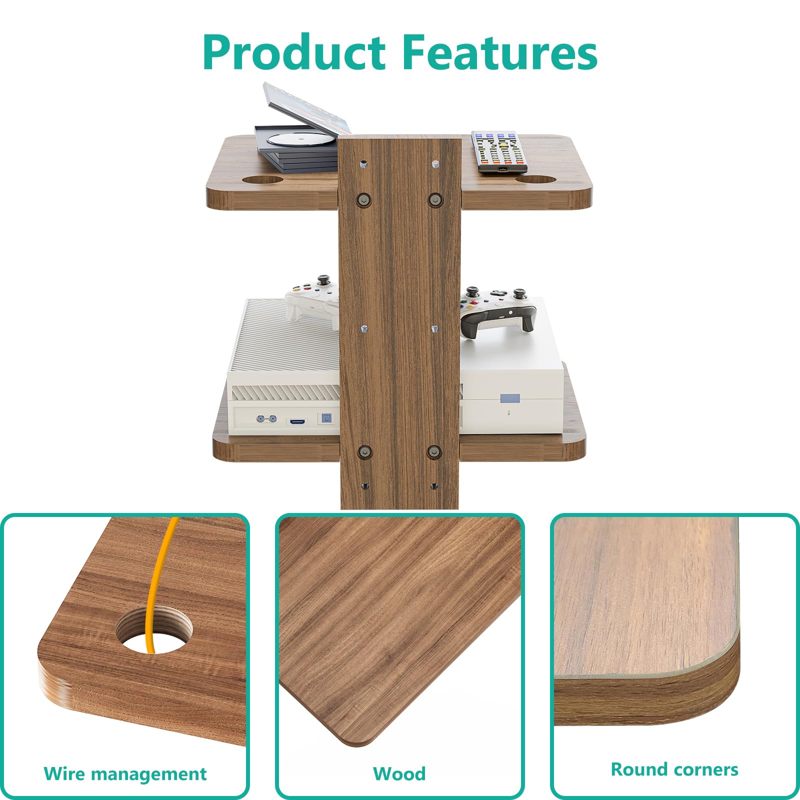 WALI Outlet Shelf Wall Holder and Floating Entertainment Center Shelves(2-Shelf)