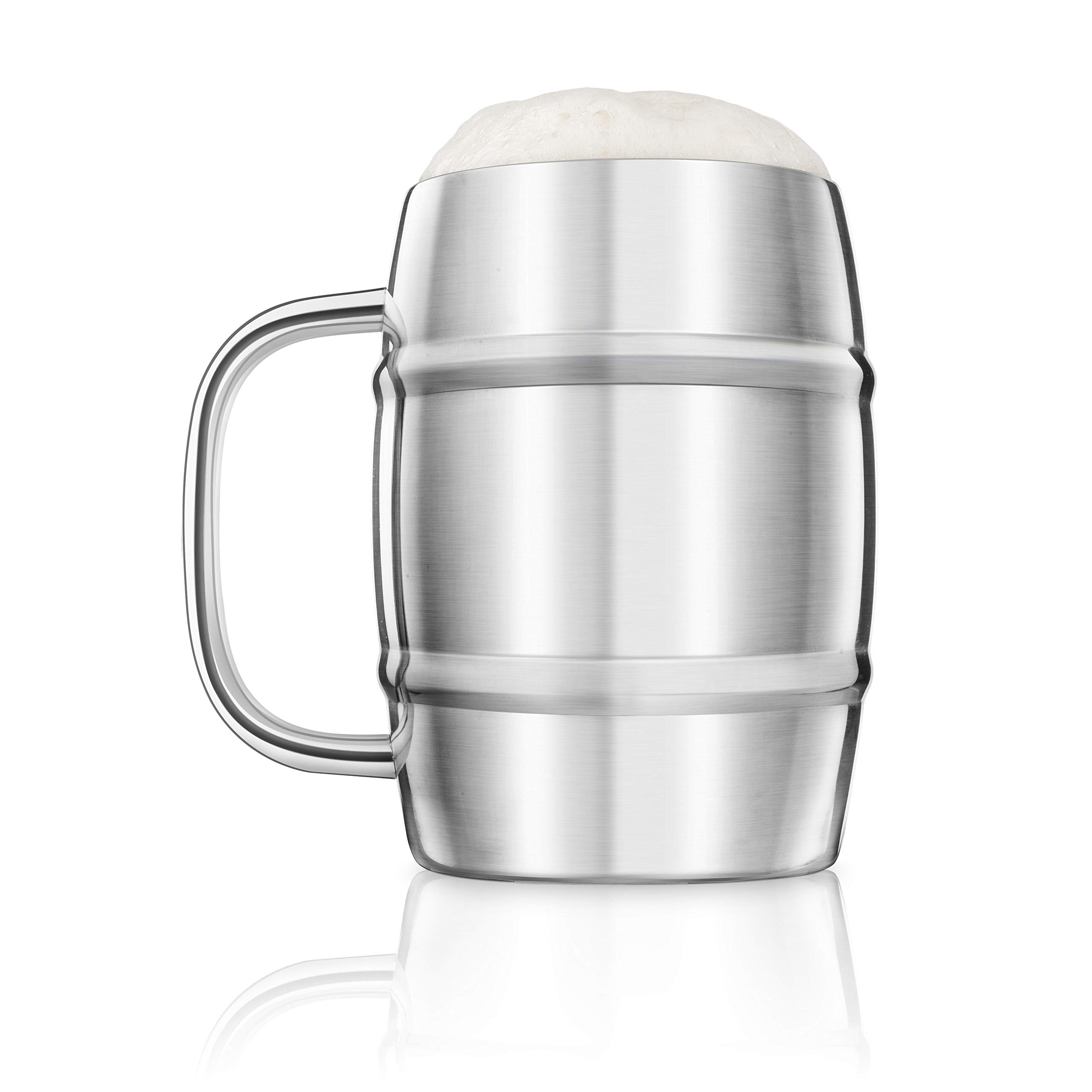 Final Touch Stainless Steel Large Double Wall Beer Barrel Mug Mug - 1 Litre - FTA1700