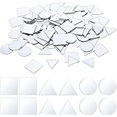 150 Pcs Mirror Pieces for Crafts Small Mirrors for Crafts 3 Shapes DIY Mirror Mosaic Tiles Square Triangle Round Craft Mirrors for Home Decoration Disco Ball Lamp Framing Decoration (1x1 Inch)
