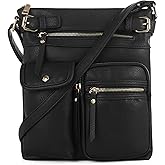 SG SUGU Katie Lightweight Medium Crossbody Bag Shoulder Bag with Multi Pocket for Women