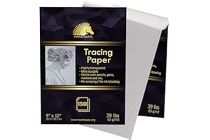 MyArtscape Tracing Paper Pad - 39lb - 9" x 12" - 150 Transparent Sheets - Artist Quality