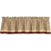Apple Jack Country Valance, 72 Inch X 14 Inch | Cotton | Unlined | Rustic Plaid Design | Rod Pocket | Country Farmhouse Window Decor Accent