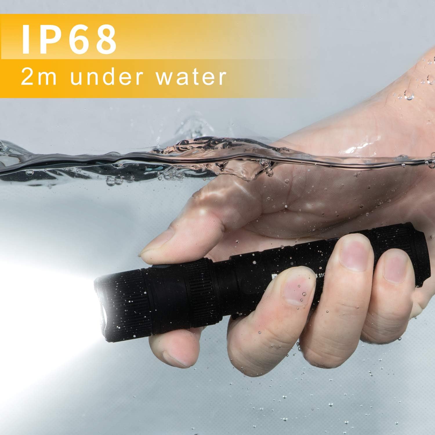 Deseeker DS09 Tactical Flashlight, 1380 High Lumens Rechargeable Flashlights with Magnetic USB Cable and 18650 Battery, IPX8 Waterproof EDC Flashlight for Emergency Camping Outdoor - - 