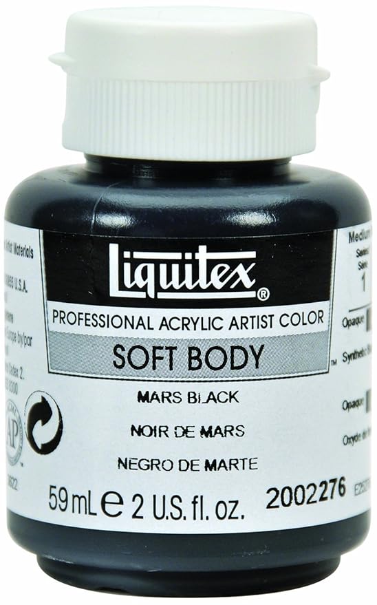 Liquitex 2002276 Professional Soft Body Acrylic Paint 2oz jar, Mars Black