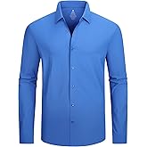 Alex Vando Mens Dress Shirts Regular Fit Long Sleeve Stretch Business Dress Shirts for Men