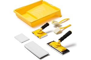 VOOMEY Paint Edger Tool Kit, 9 Inch Paint Pad Set, 7 PCS Paint Edger with Trim, Touch-Up Pad,Corner Wall and Ceiling Pad Painter,360° Rotation Handle Paint Edger Trimmer with Refill Pads