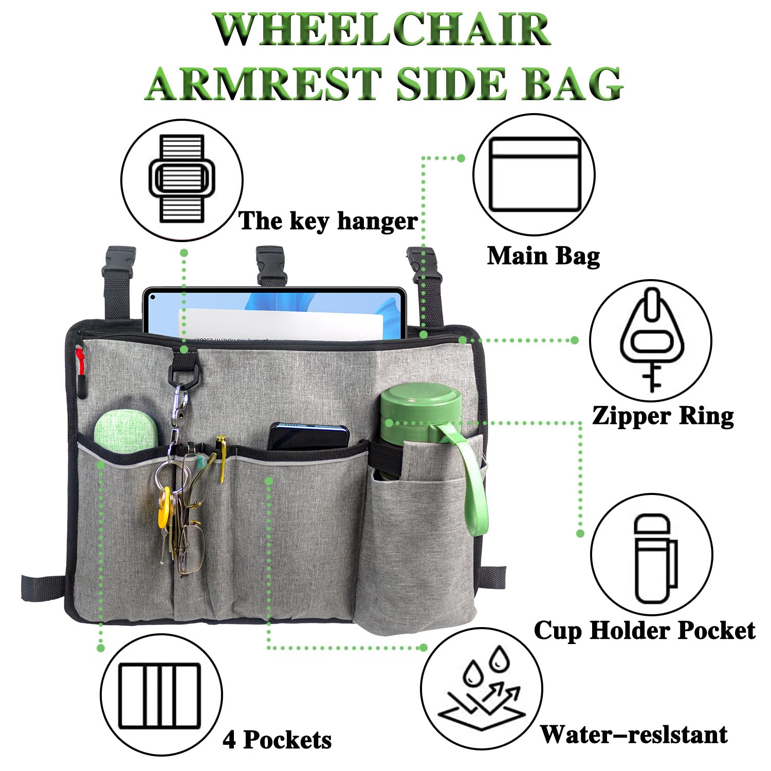 Walker Bag Basket with Cup Holder,Walker Accessories,Walker Basket for Folding Walker,Basket for Walker,Bag for Walkers for Seniors,Scooters Or Rollator Walker Accessories for Folding Walker