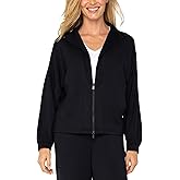 Liverpool womens Plush Comfort Knit Zip Up Funnel Neck Jacket