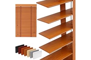 YUUNIQEX 2" Slats Wood Blinds for Indoor Windows: Solid Wooden Blackout Blinds & Shades,Black Out Privacy Horizontal Blinds for Home Bedroom Bathroom Living Room Windows and Doors 29.5" WX36 H Orange Brown