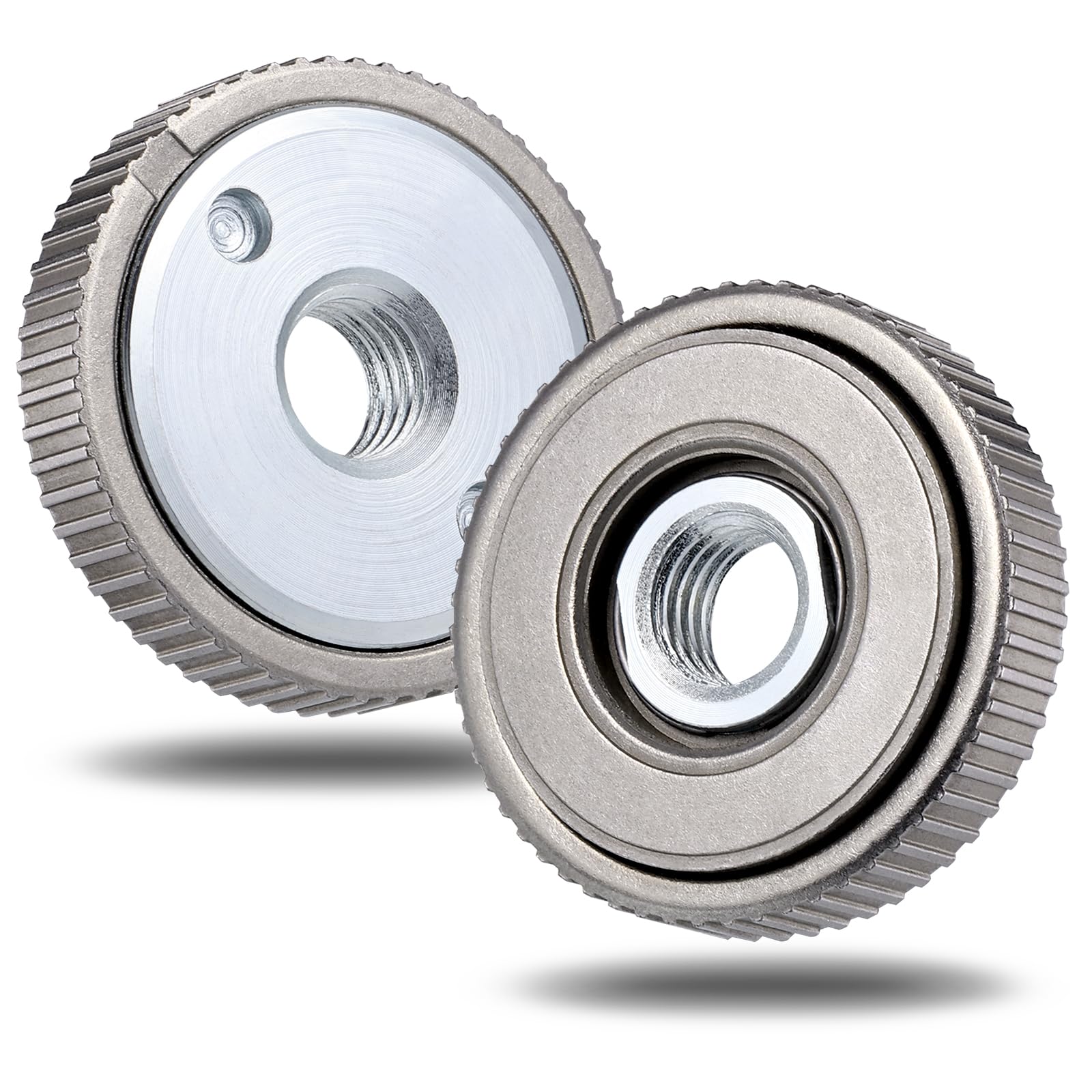 2Pcs Angle Grinder Quick Release Nut M14, Sturdy Carbon Steel Angle Grinder Nut Accurate Thread, Universal M14 Quick Release Nut for Milwaukee Dewalt Makita (Style B)