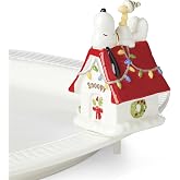 Lenox Peanuts Snoopy Popper Christmas Figurine | durable porcelain | pushes into serving dishes, serveware not included | collectible gift for snoopy fans