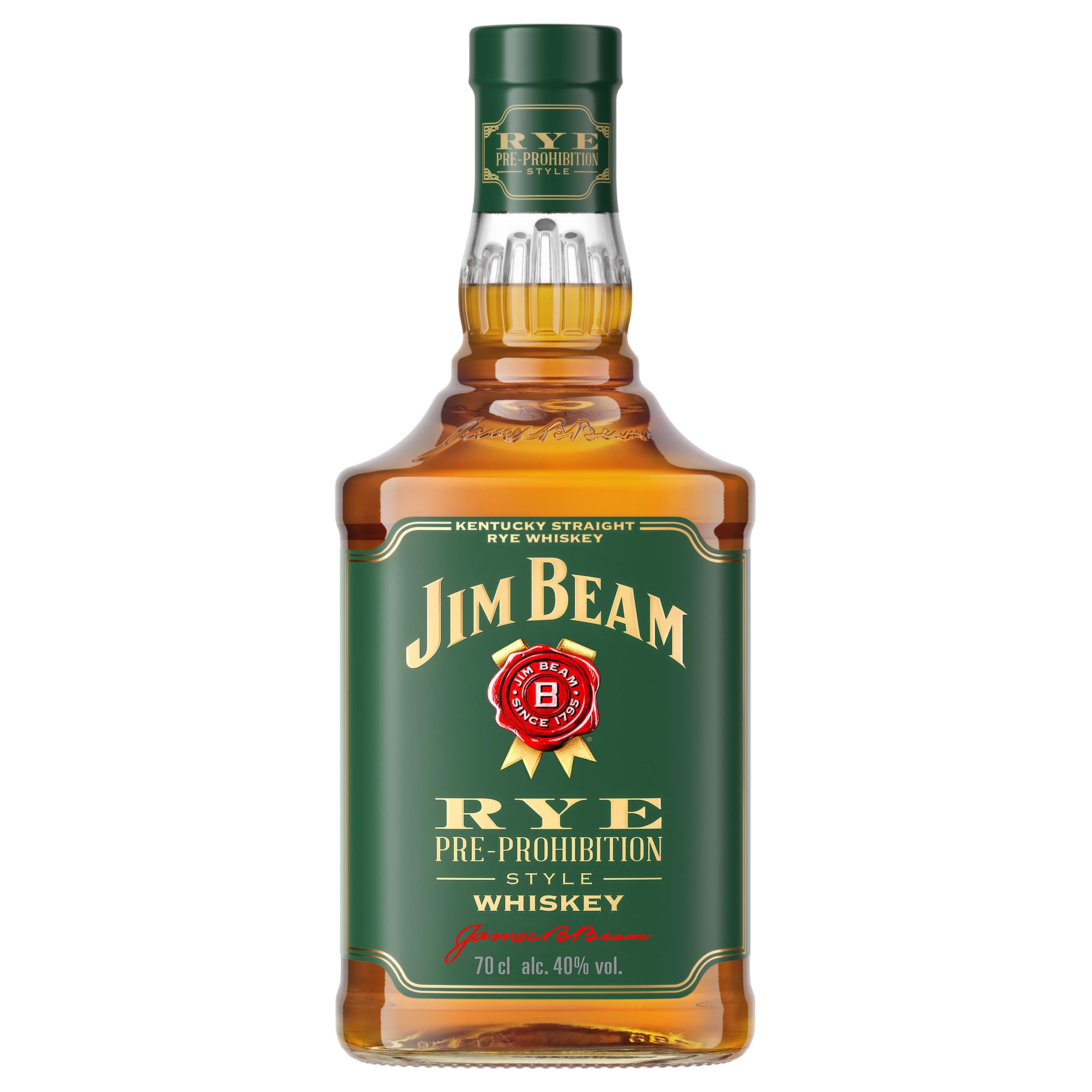 Jim Beam Rye Whiskey | Kentucky Straight Rye Whiskey | würziger Geschmack mit kräftigem Roggenaroma | 40% Vol. | 700ml