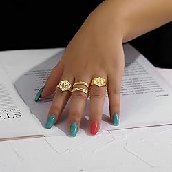 U7 U Ring for Wedding 18K Gold Plated Copper Based