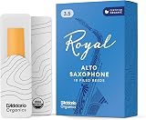 D'Addario Royal Organic Alto Sax Reeds 3.5 10-Pack - Premium Cane