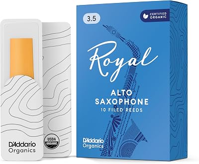 D'Addario Royal Organic Alto Sax Reeds 3.5 10-Pack - Premium Cane