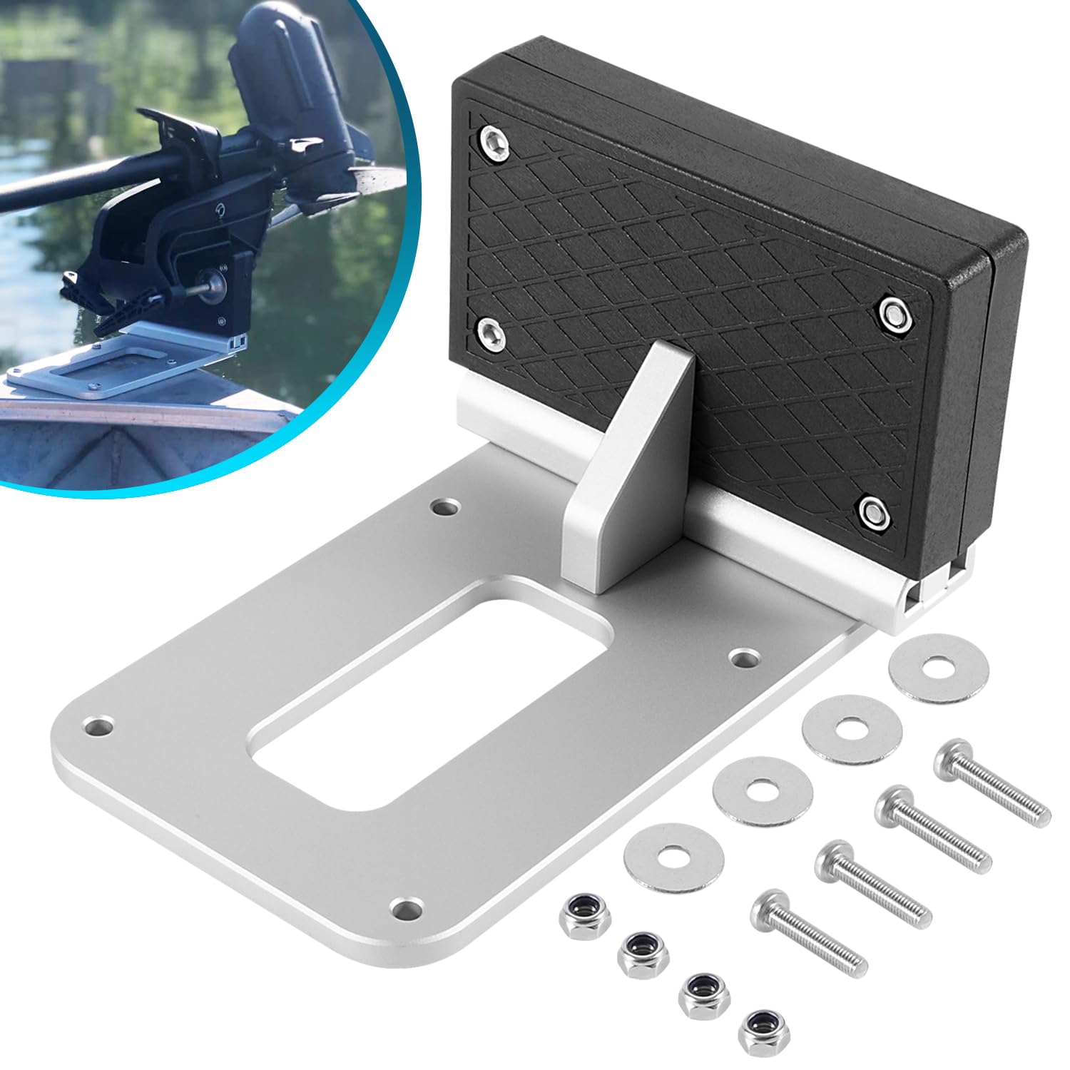Photo 1 of Universal Transom Trolling Motor Mounting Bracket for Kayaks/Kayak Marine Board Backing Plate Mount Bracket for Clamp-on Electric Trolling Motors